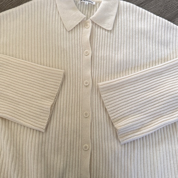 REFORMATION Fantino Cashmere Collared Cardigan, Gossamer, size M - Picture 7 of 10